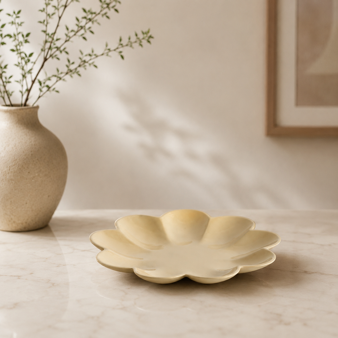 Modern Decorative Aluminium Tray – Beige Powder Coat