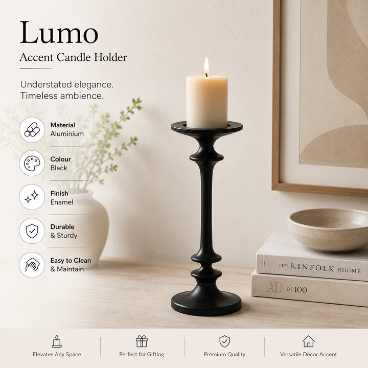 Modern Black Aluminium Candle Holder