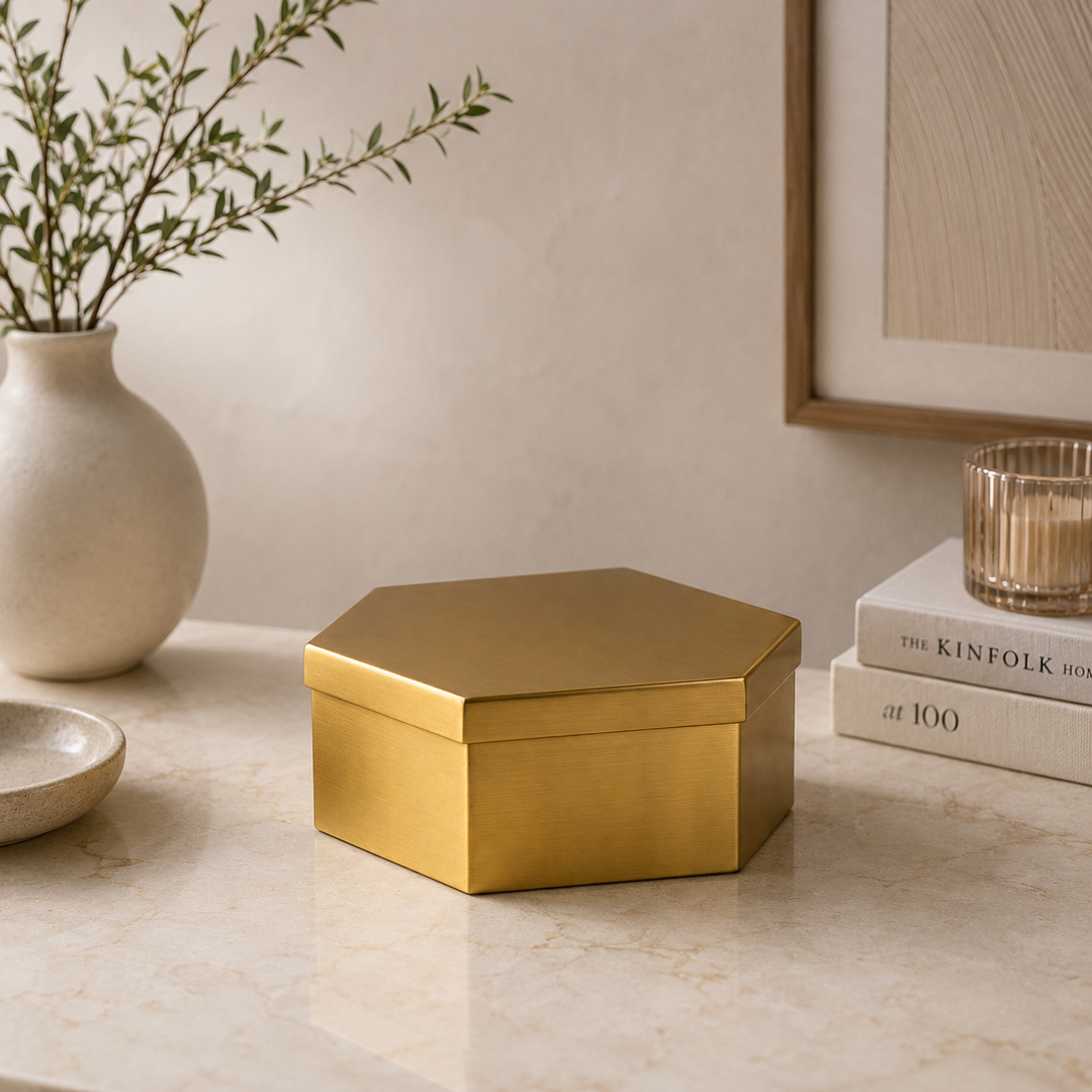 Gold Decor Storage Box – Iron