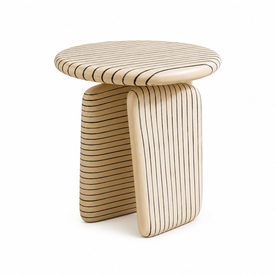 Modern Aluminium Side Table – Ivory Powder Coated (51 cm)