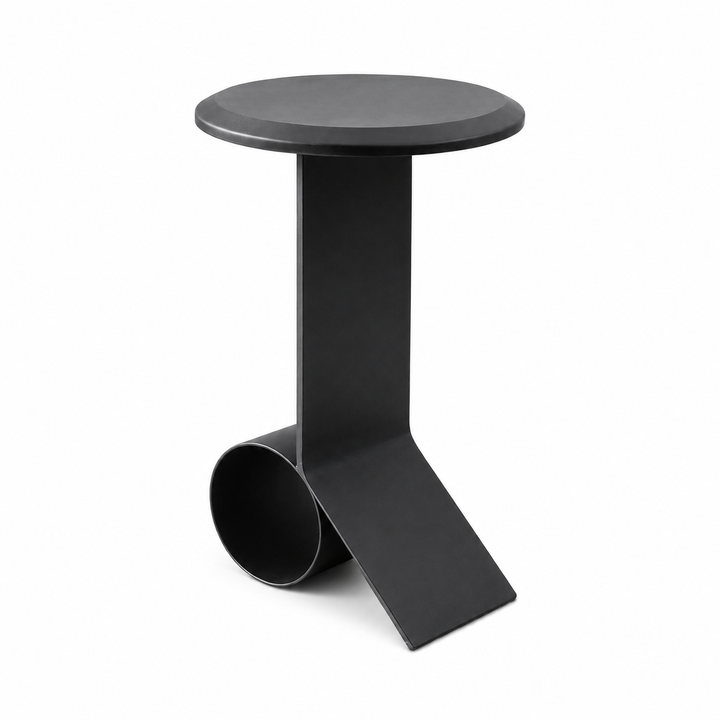 Solree Iron Side Table – Black Powder Coated Modern Accent (55 cm)