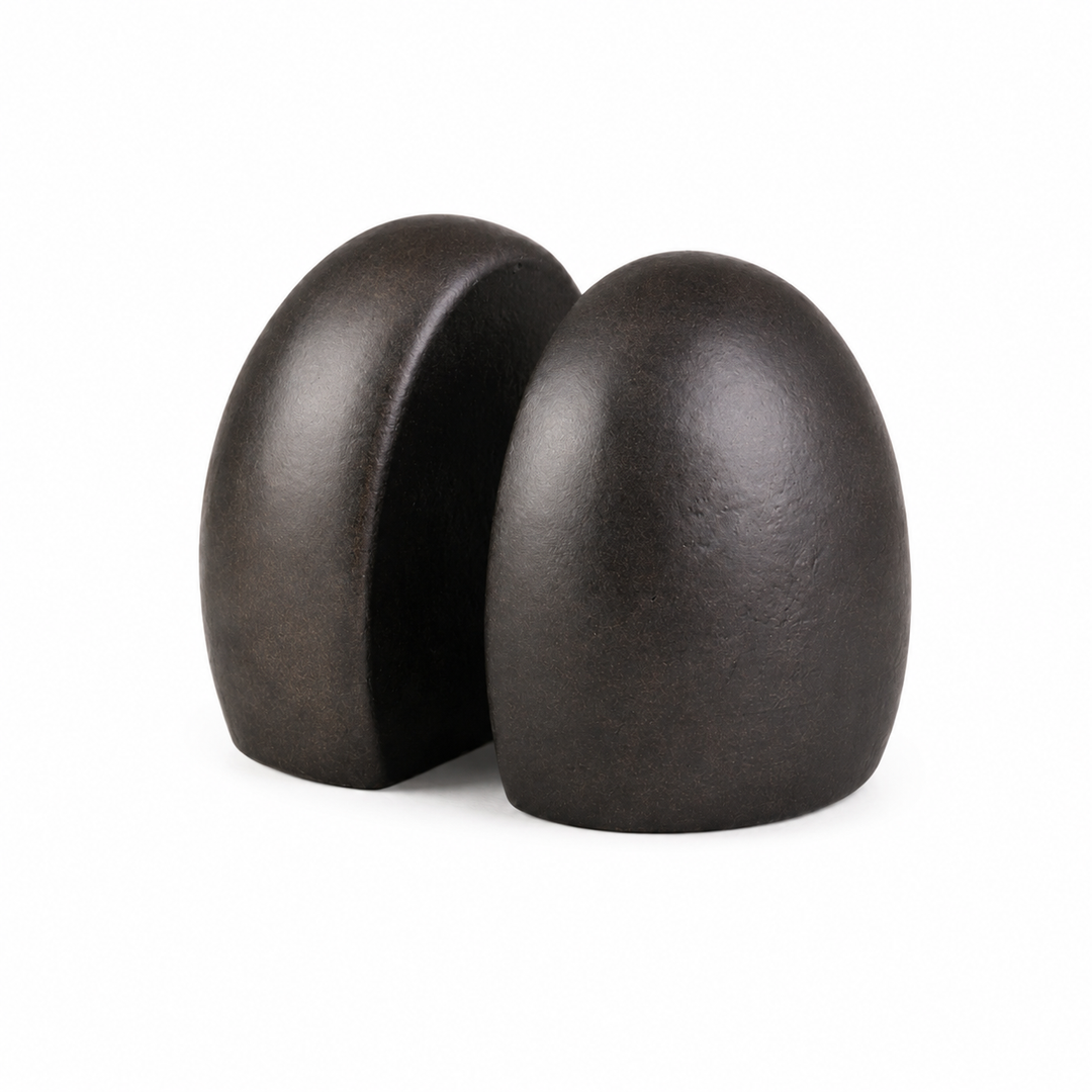 Black Powder Coated Aluminium Bookends – Set of 2