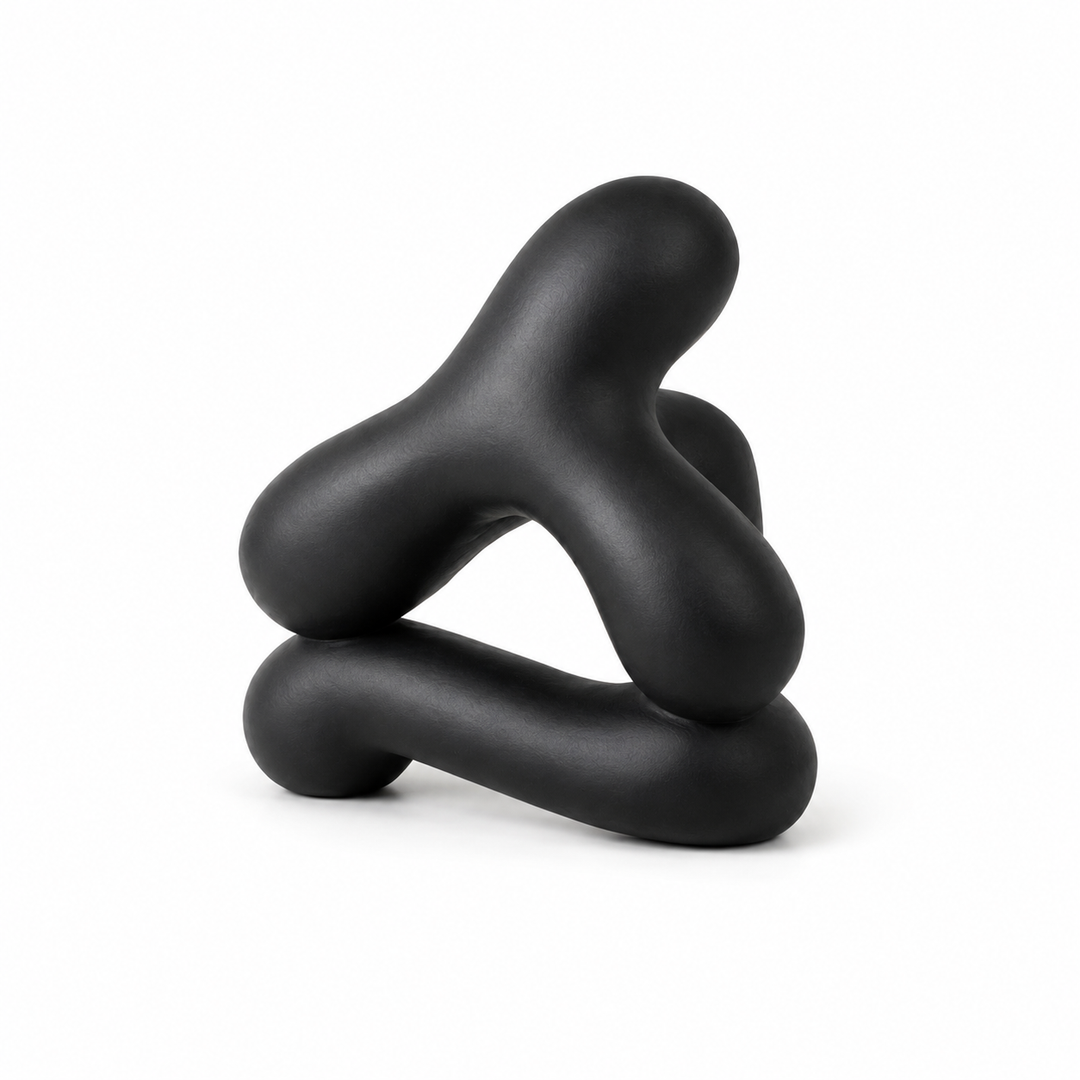 Abstract Aluminium Tabletop Sculpture – Black