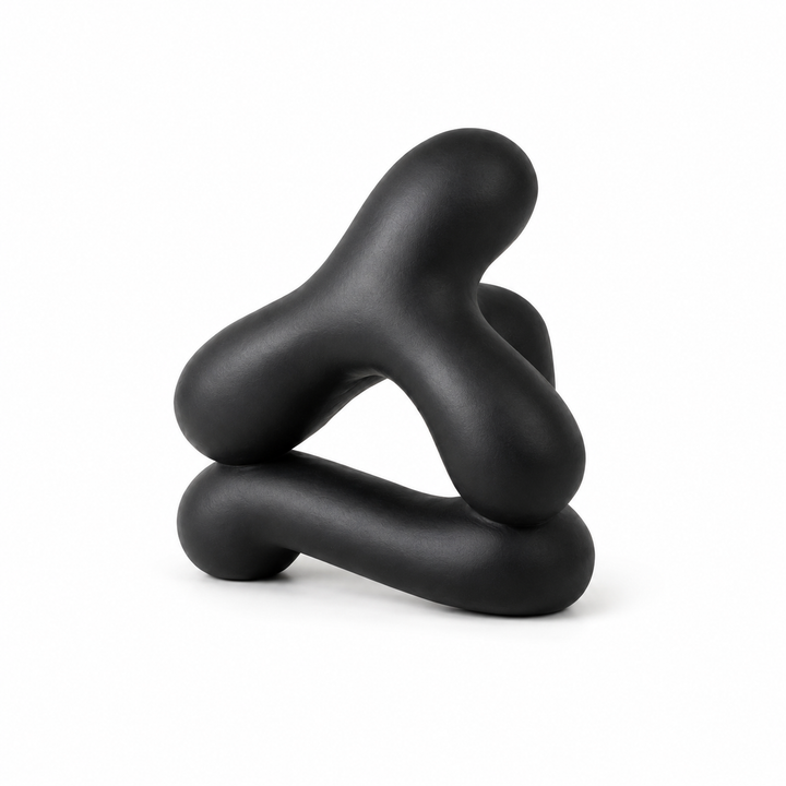 Abstract Aluminium Tabletop Sculpture – Black