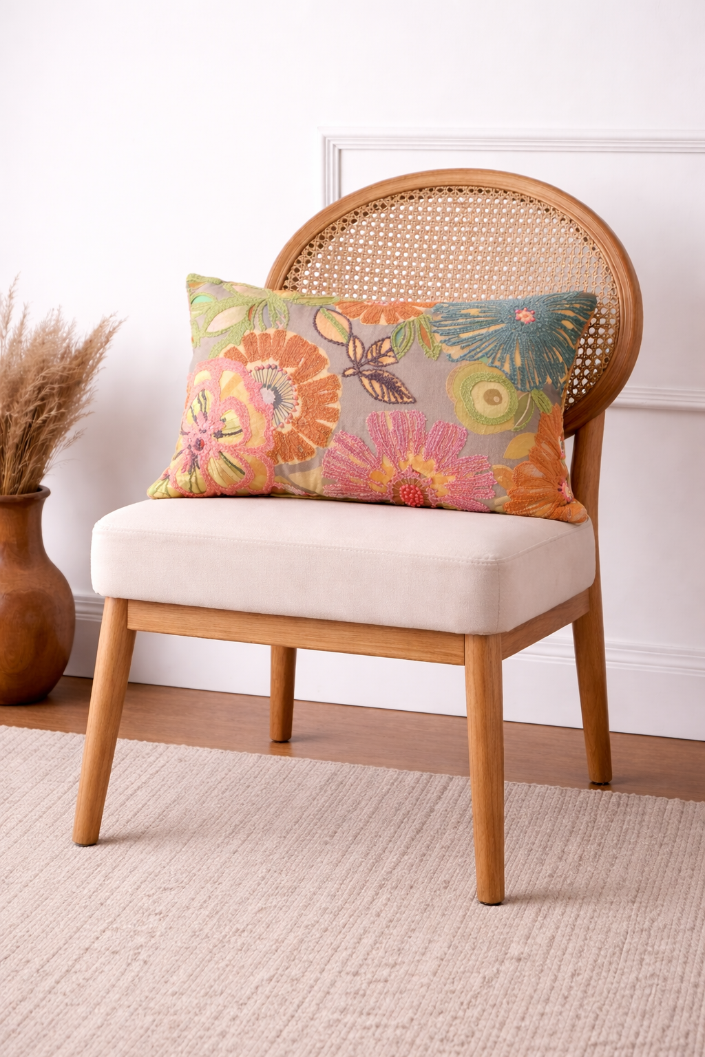 Cotton Lumbar Cushion- Elegant Honeydew- 40x60 cm