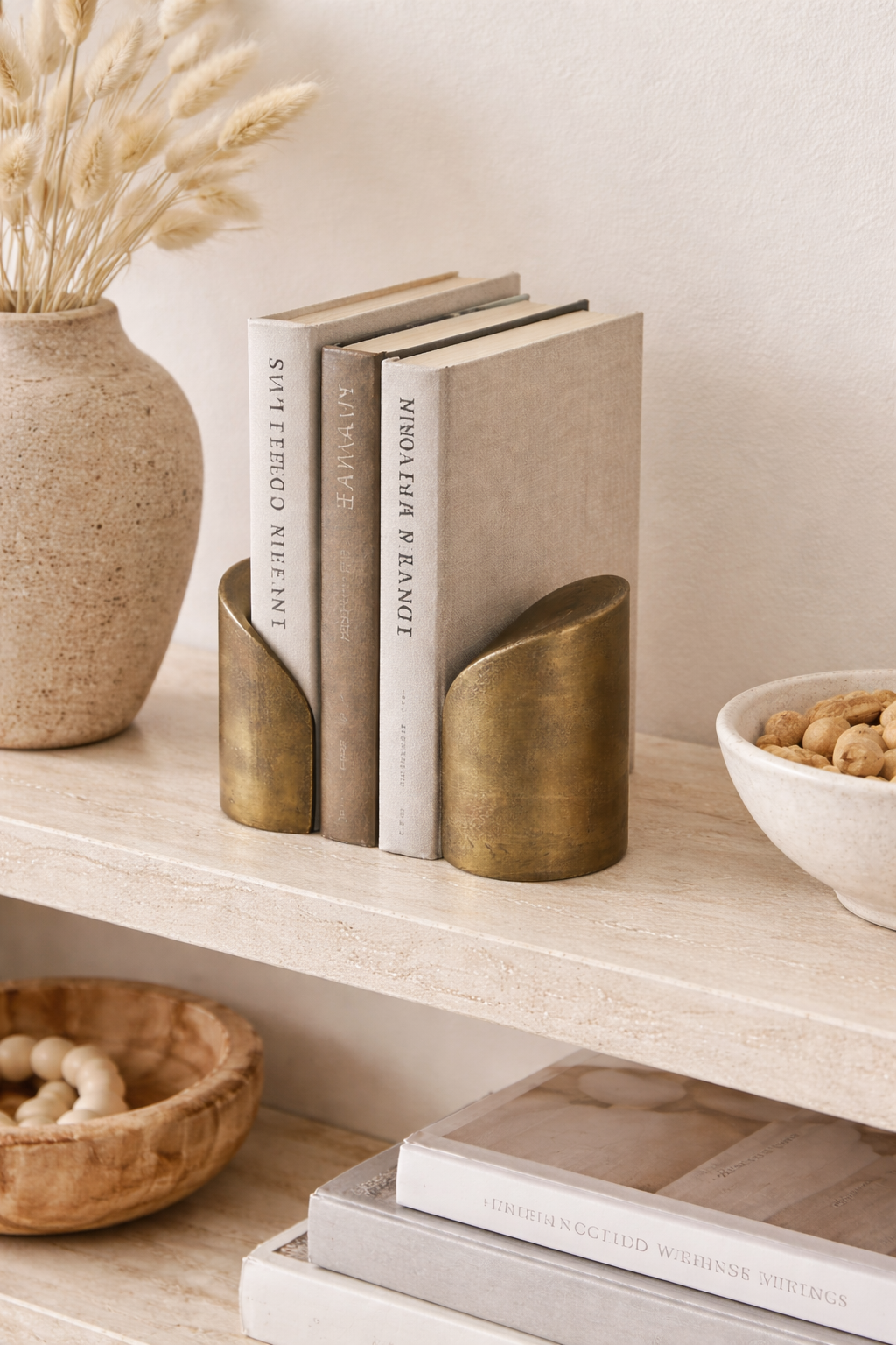 Antique Brass Aluminium Bookends – Set of 2
