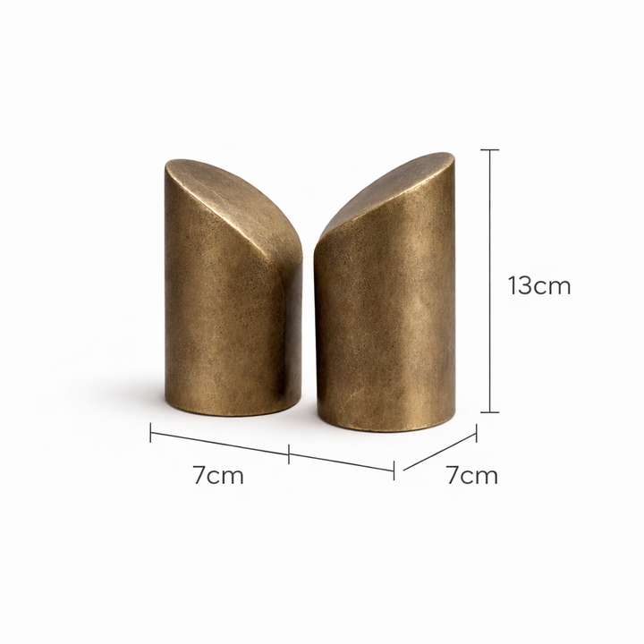 Antique Brass Aluminium Bookends – Set of 2