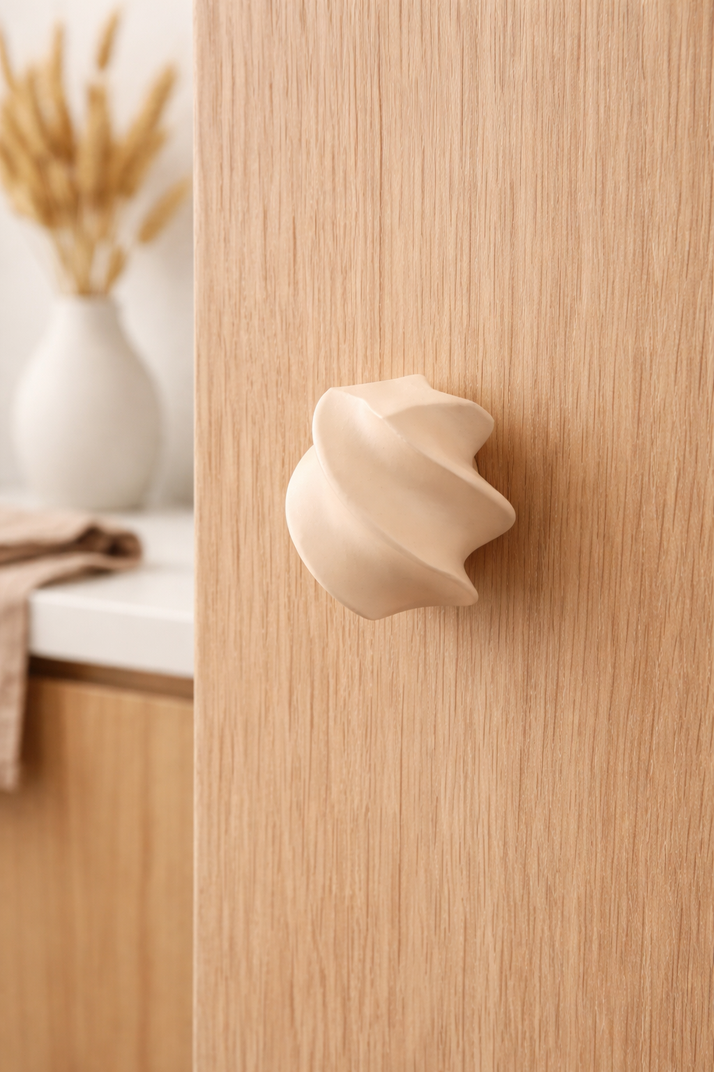 Abstract Aluminium Décor Object – Beige Powder Coated