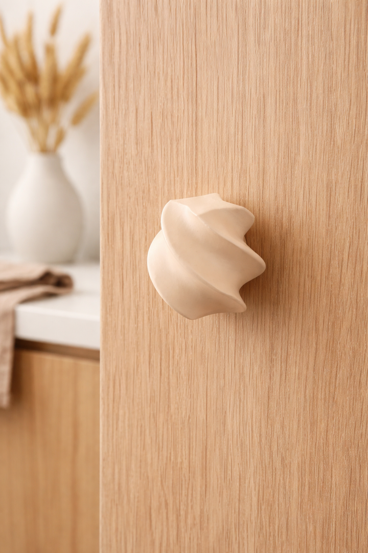 Abstract Aluminium Décor Object – Beige Powder Coated