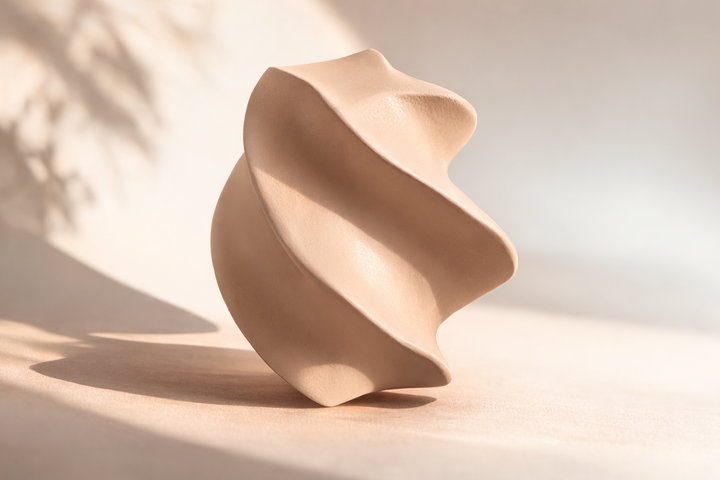 Abstract Aluminium Décor Object – Beige Powder Coated