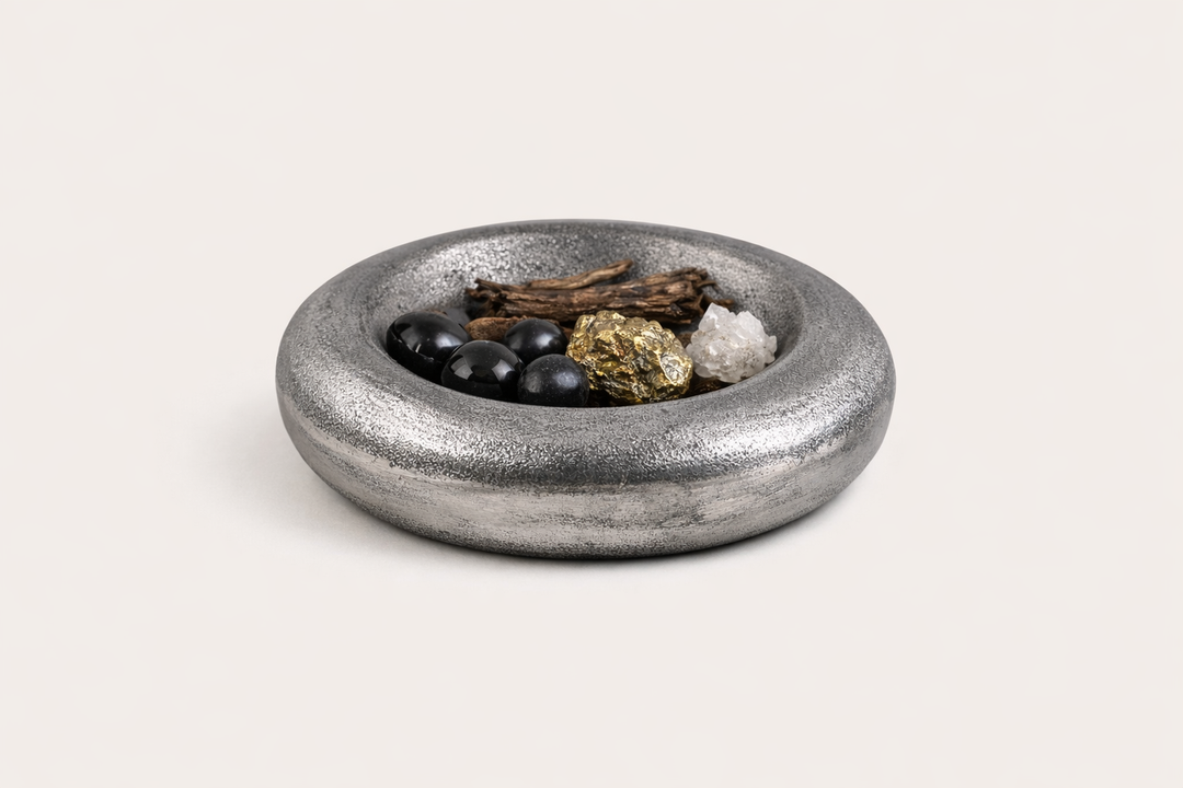 Round Aluminium Decorative Box – Nickel Antique Finish