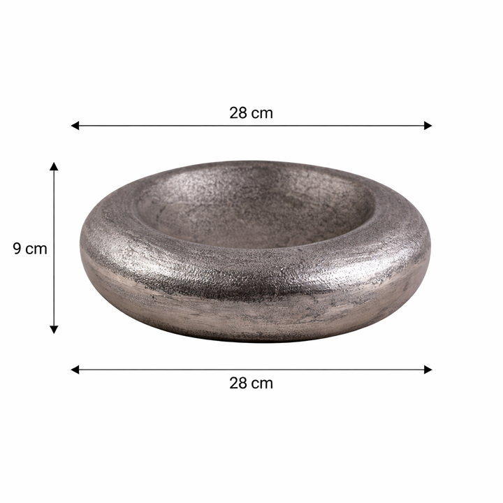Round Aluminium Decorative Box – Nickel Antique Finish