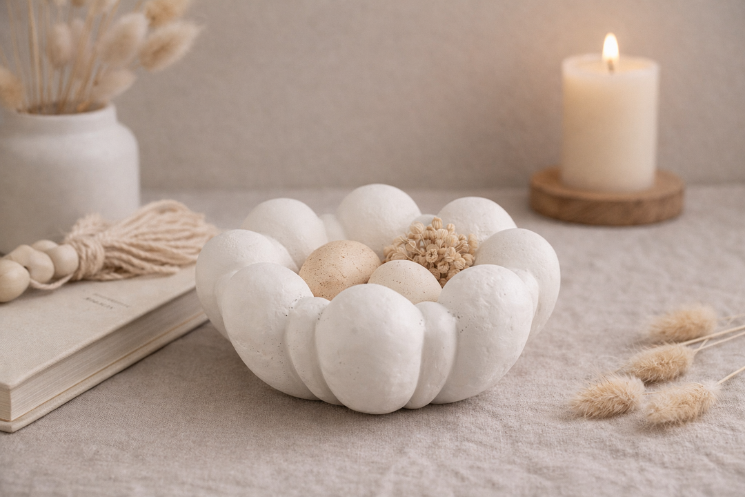 Modern Decorative Aluminium Bowl – White Powder Coat