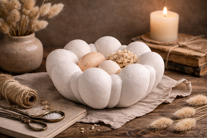 Modern Decorative Aluminium Bowl – White Powder Coat