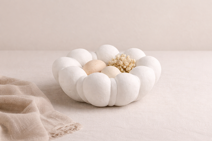 Modern Decorative Aluminium Bowl – White Powder Coat