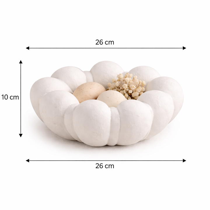 Modern Decorative Aluminium Bowl – White Powder Coat