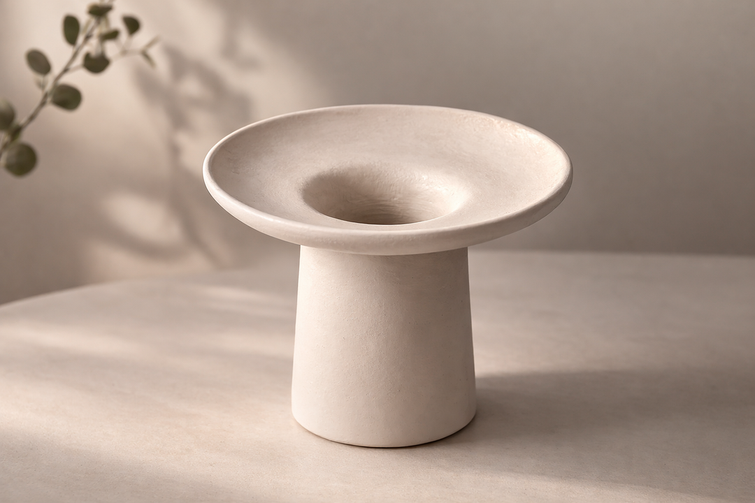 Ivory Powder-Coated Aluminium Vase