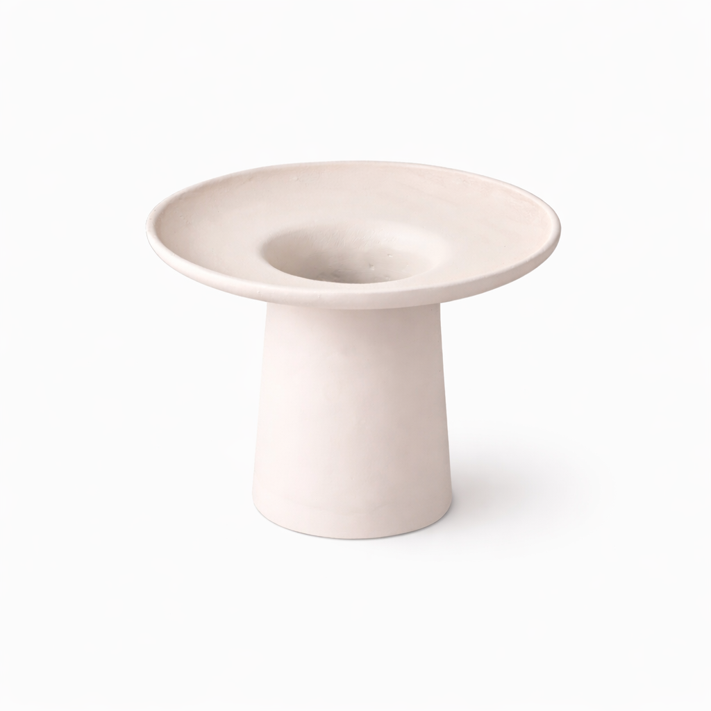 Ivory Powder-Coated Aluminium Vase