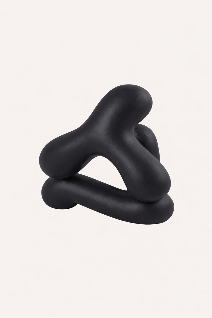 Abstract Aluminium Tabletop Sculpture – Black