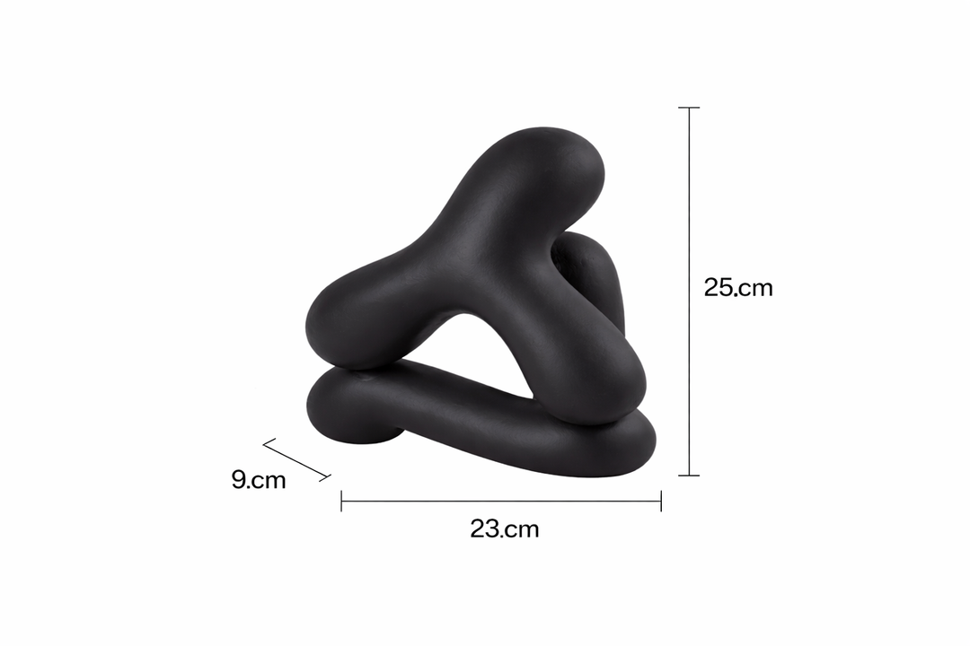 Abstract Aluminium Tabletop Sculpture – Black