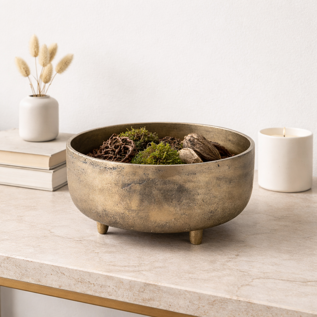 Aluminium Décor Bowl with Antique Nickel Finish