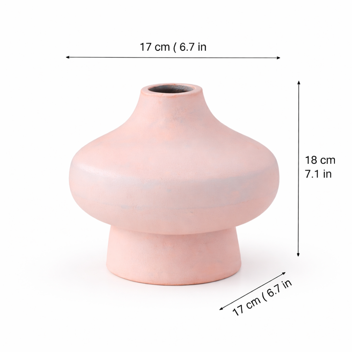Ivory Powder-Coated Aluminium Vase – Sculptural Form