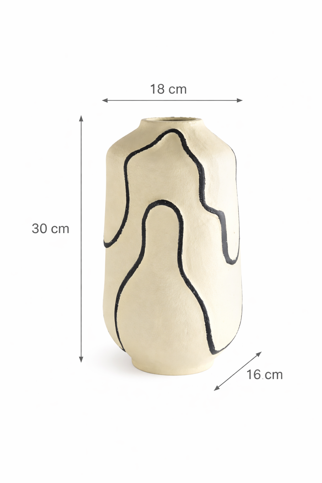 Sumi Aluminium Vase – Cream Powder Coated Tabletop Décor (30 cm)