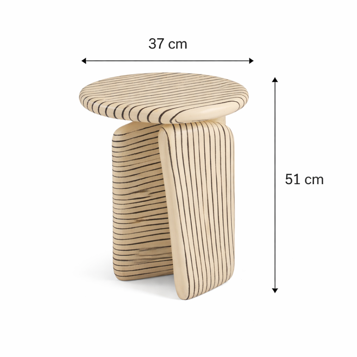 Modern Aluminium Side Table – Ivory Powder Coated (51 cm)