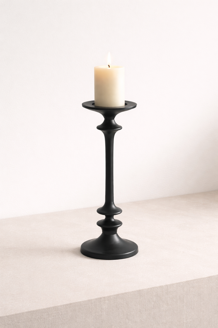 Modern Black Aluminium Candle Holder