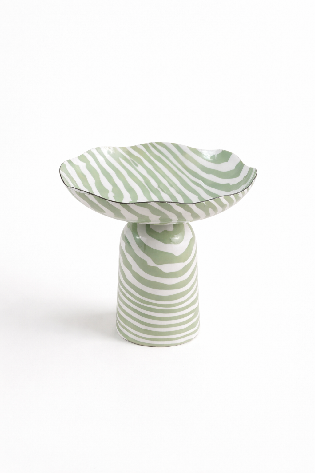 Poko Iron Bowl – Enamel Printed Decorative Tabletop Accent (24 cm)`
