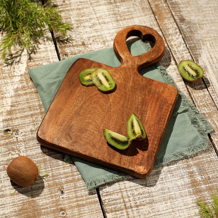 Heart Shaped Handcrafted Wooden Chopping Serving Board