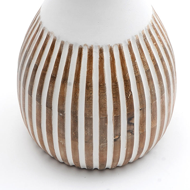 Wooden Decorative Vase – Rustic and Elegant Home Accent - 24322-319W