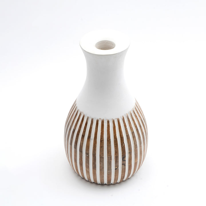 Wooden Decorative Vase – Rustic and Elegant Home Accent - 24322-319W