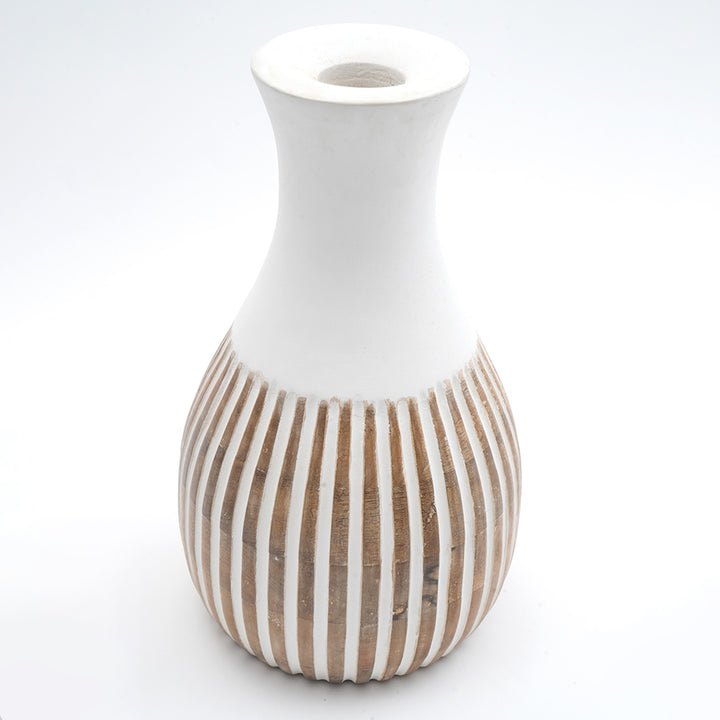 Wooden Decorative Vase – Rustic and Elegant Home Accent - 24322-319W