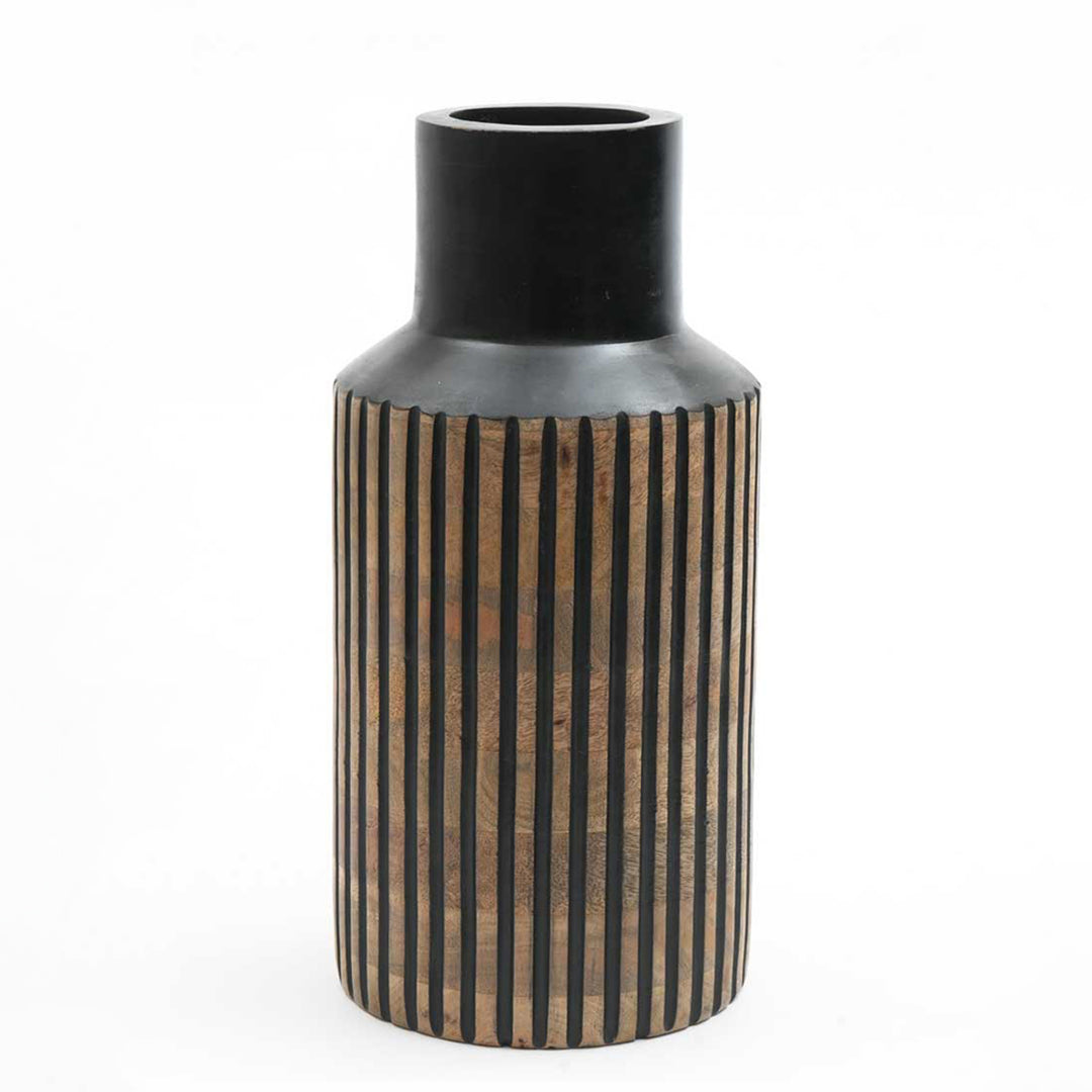 Wooden Decorative Vase – Rustic and Elegant Home Accent - 2808-25
