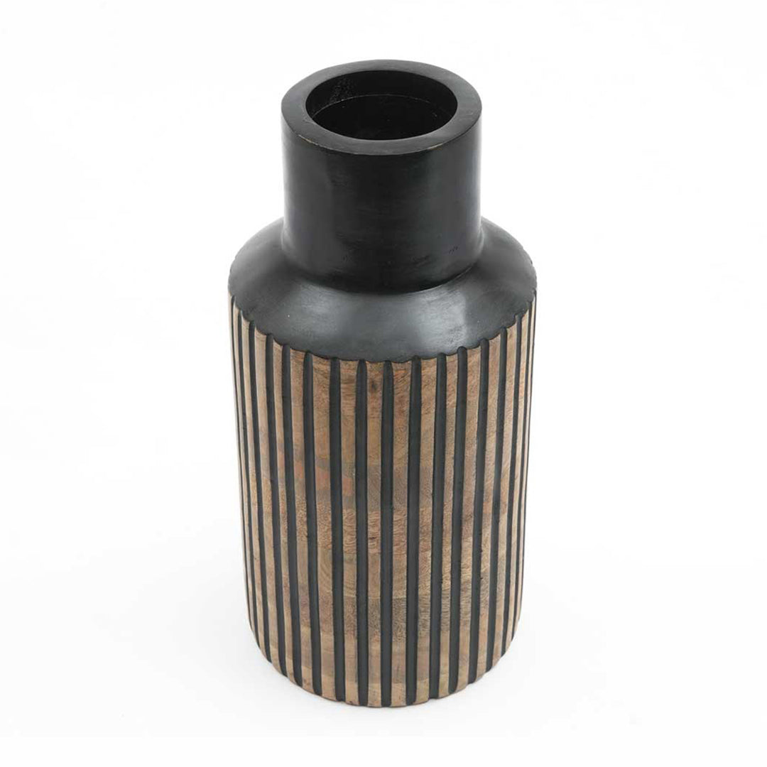 Wooden Decorative Vase – Rustic and Elegant Home Accent - 2808-25