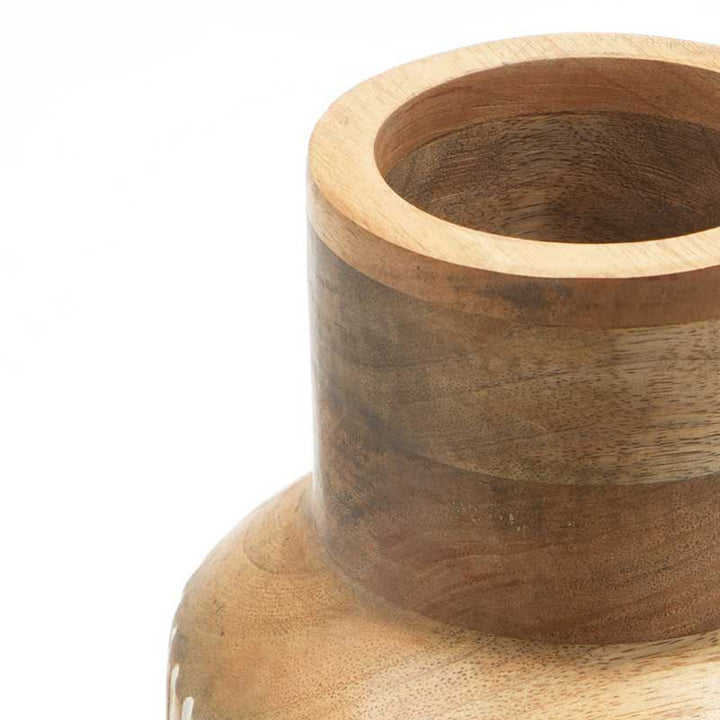 Wooden Decorative Vase – Rustic and Elegant Home Accent - 2808-27