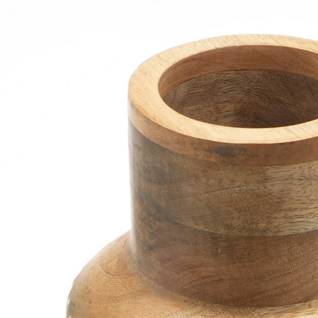 Wooden Decorative Vase – Rustic and Elegant Home Accent (2808-28)