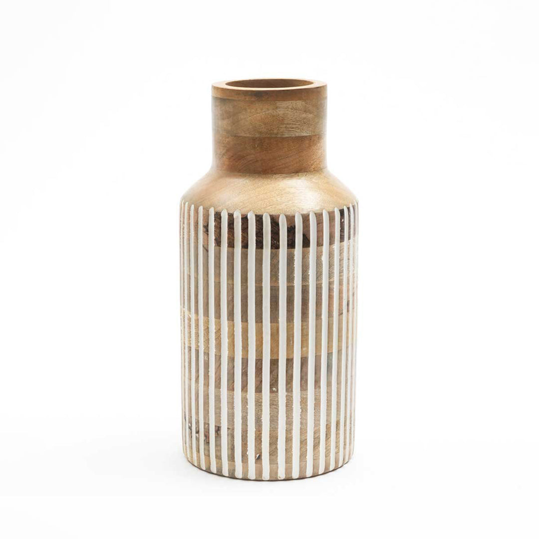 Wooden Decorative Vase – Rustic and Elegant Home Accent (2808-28)