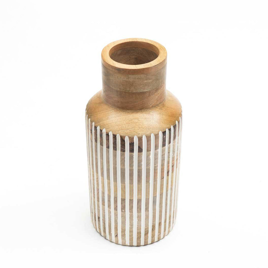 Wooden Decorative Vase – Rustic and Elegant Home Accent (2808-28)