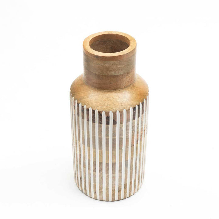 Wooden Decorative Vase – Rustic and Elegant Home Accent (2808-28)