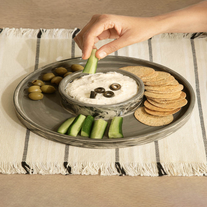 CARBON CERAMIC SNACK PLATTER (SWSWA2580)