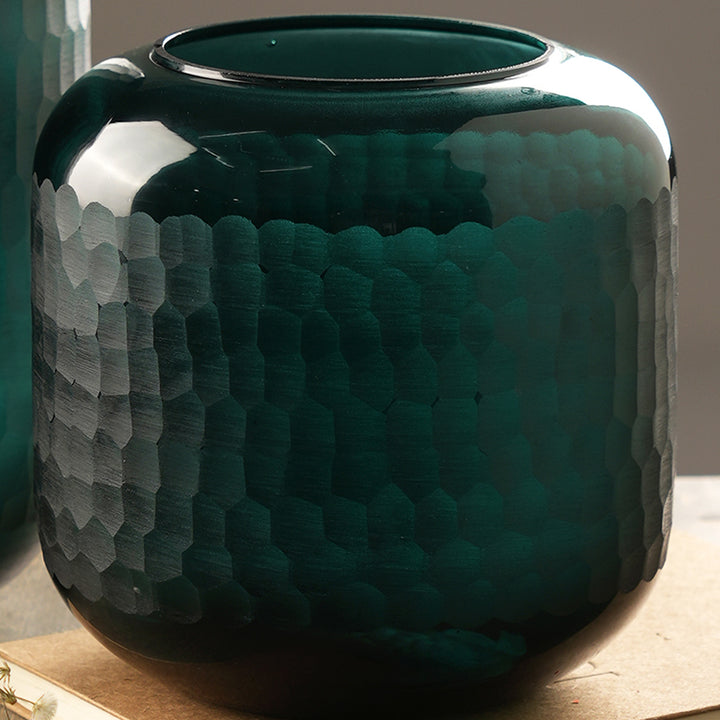 Honeycomb Etched Broad Vase (EO1106) (20 cm)