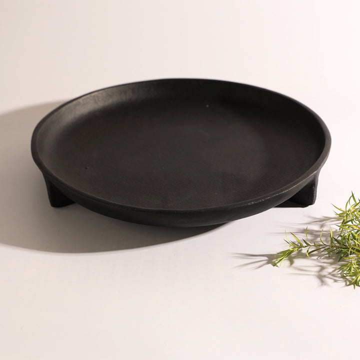 Ensemble de 2 plateaux de service ronds noirs – Vaisselle élégante et pratique