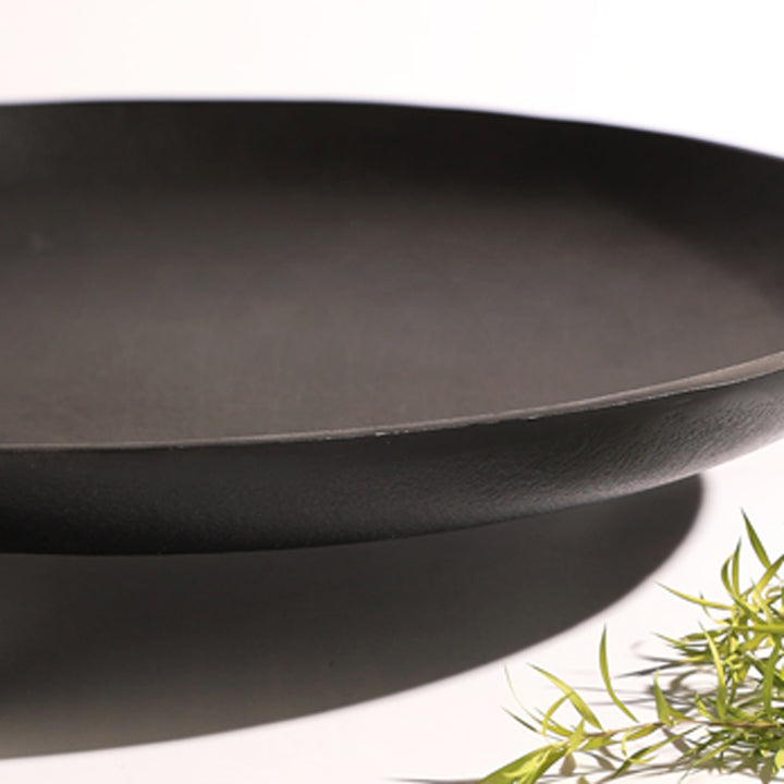 Ensemble de 2 plateaux de service ronds noirs – Vaisselle élégante et pratique