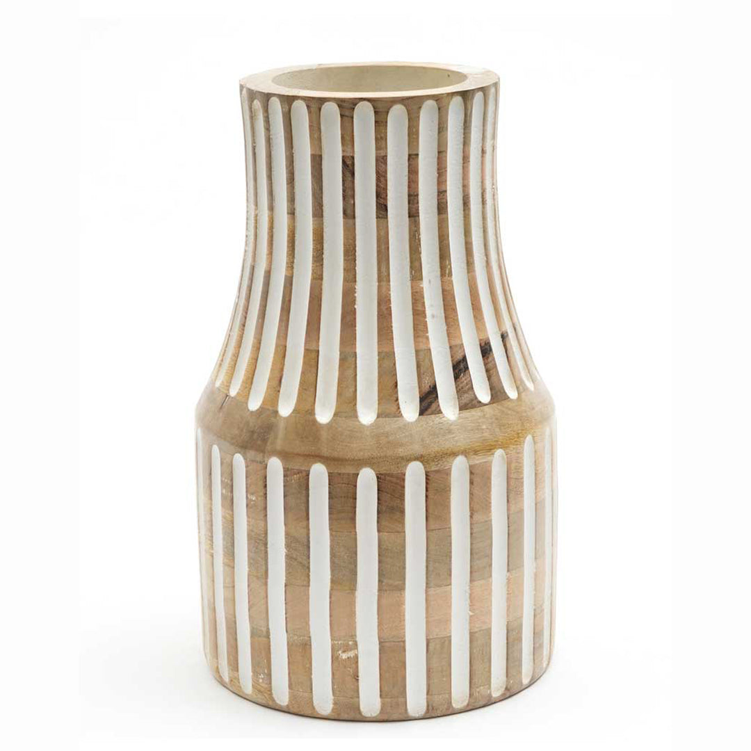 Wooden Decorative Vase – Rustic and Elegant Home Accent - 2808-45S