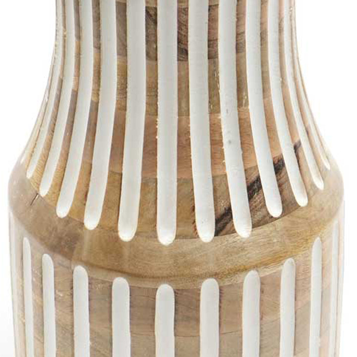 Wooden Decorative Vase – Rustic and Elegant Home Accent - 2808-45S