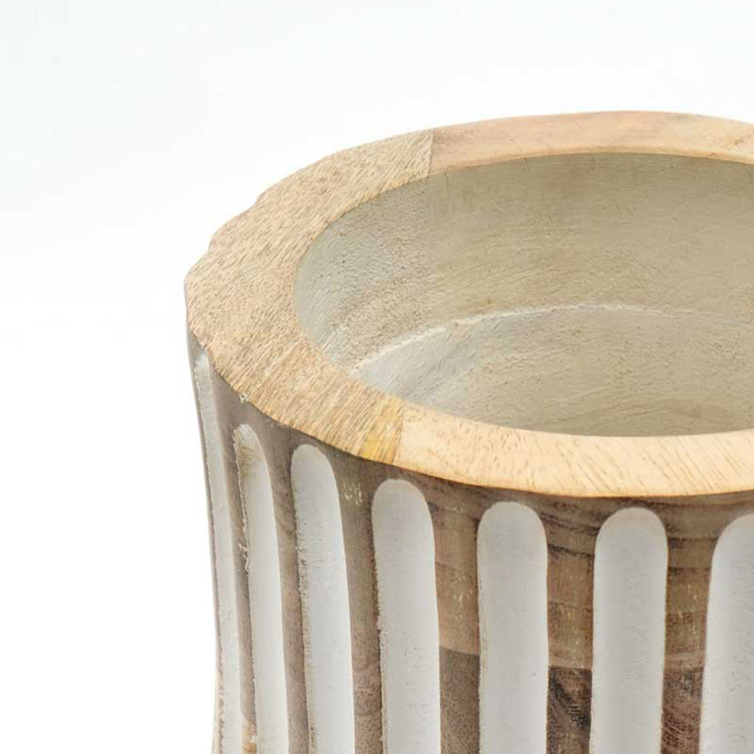 Wooden Decorative Vase – Rustic and Elegant Home Accent - 2808-45S