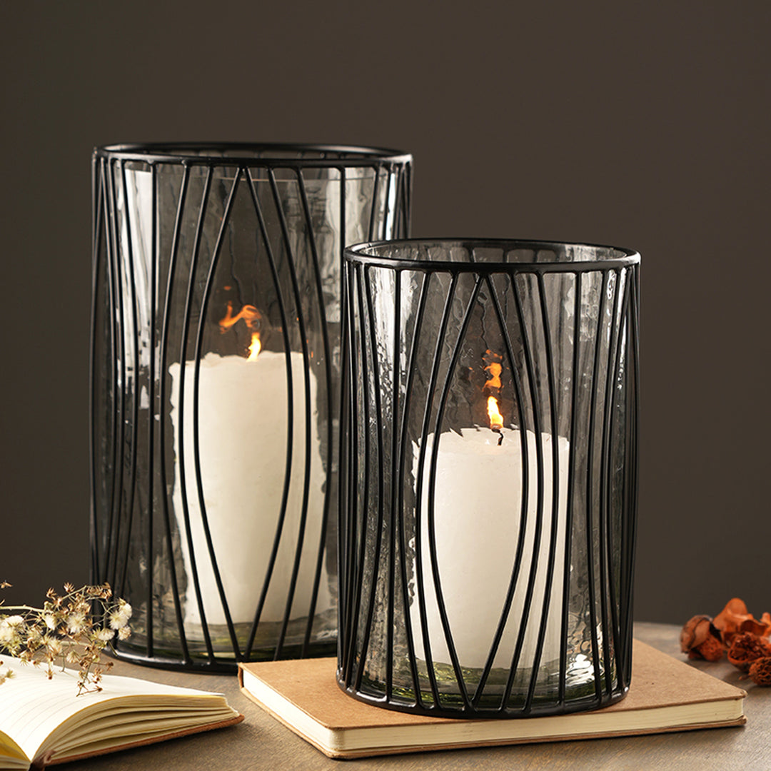 8in Metal Glass Hurricane (EO1101)