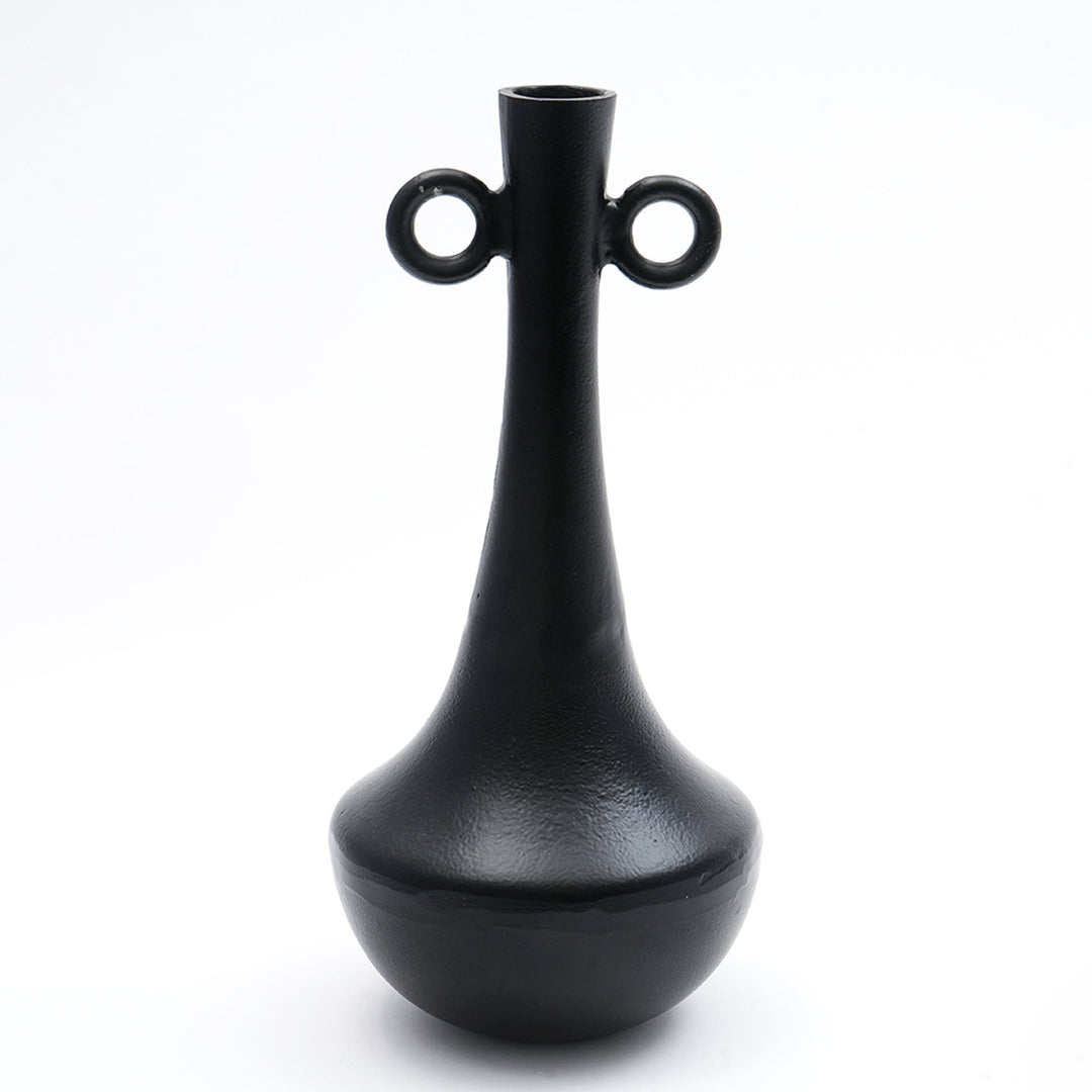 Vase sophistiqué en aluminium noir – Élégance moderne pour votre déco